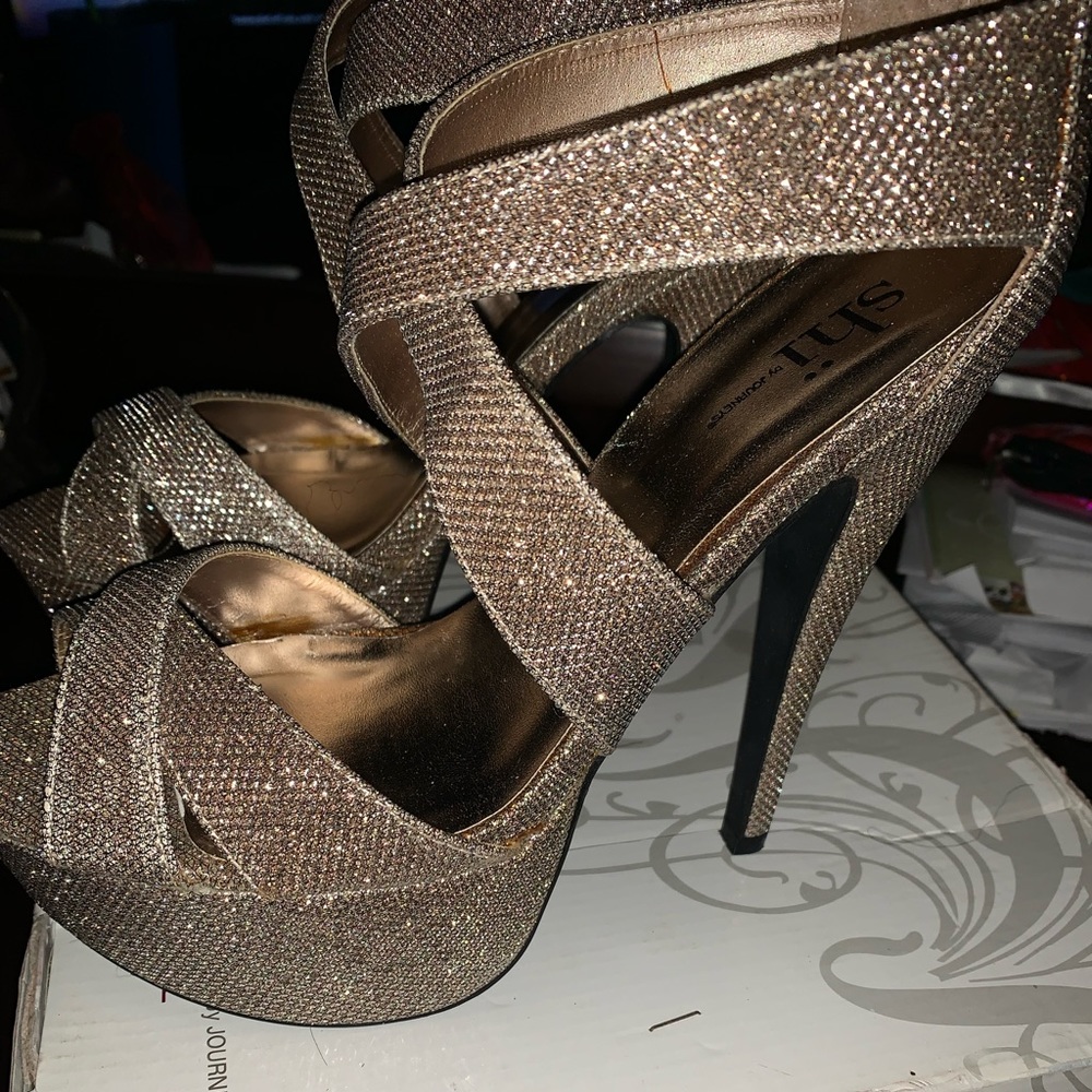 Glitter high heel shoes